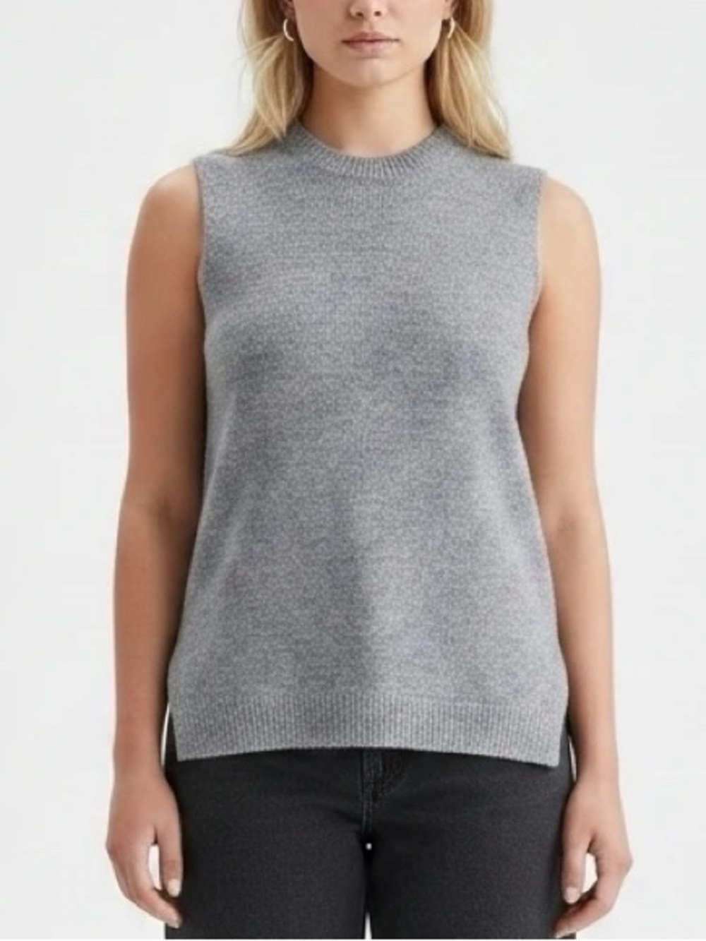 Oddy Grey Rabbit Hair & Wool Sleeveless Sweater